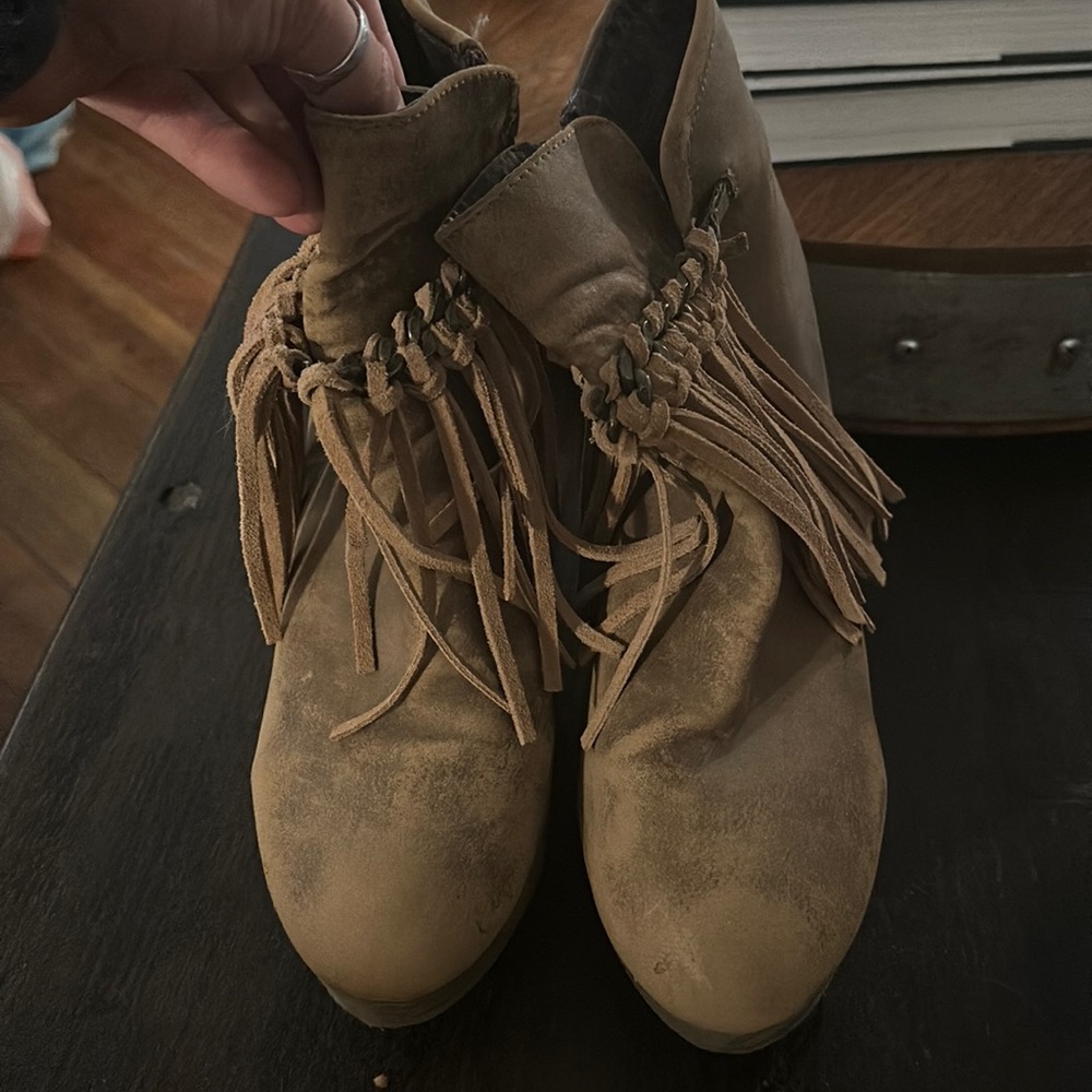 Western fringe booties